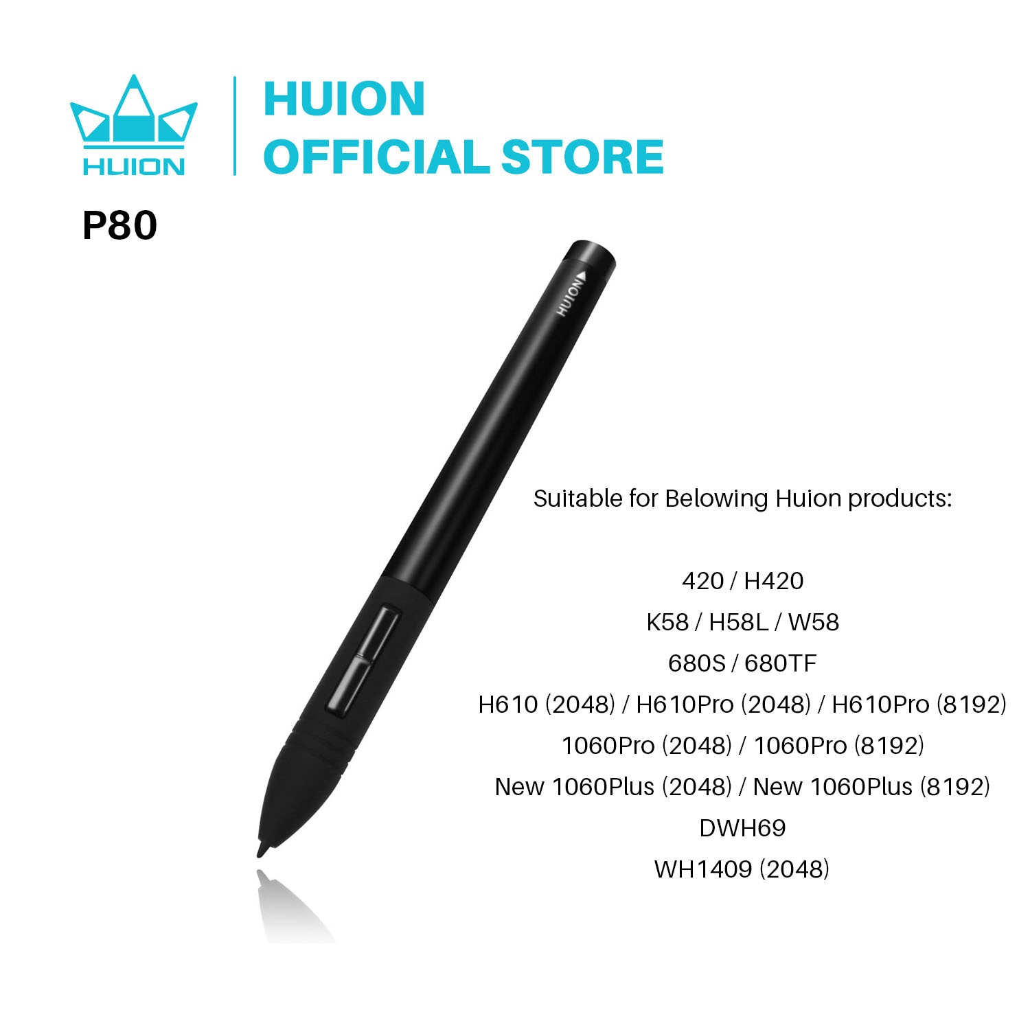 Huion Tablet Accessories - HUION PEN80 Grafiktablett-Stift, digitaler Stift, wiederaufladbarer