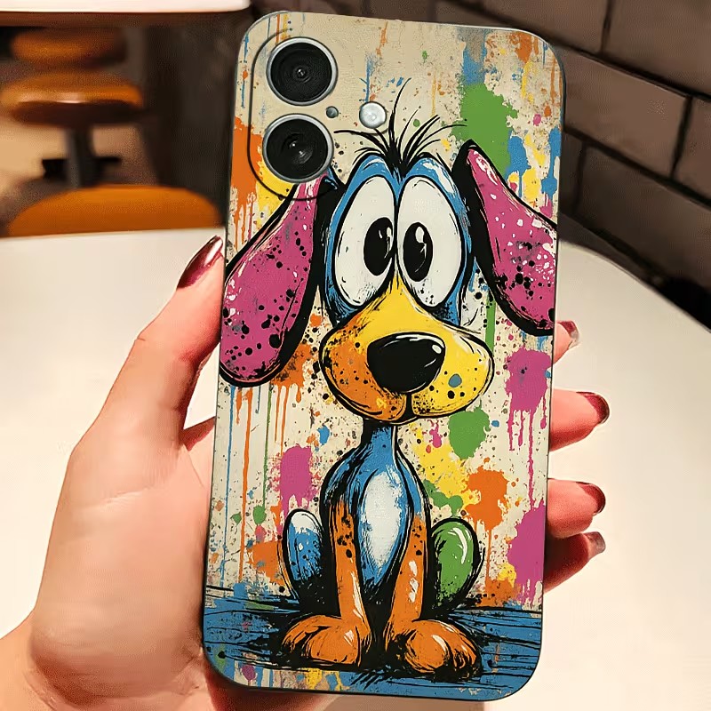 Apple Iphone 16 - Graffiti-Farbige Welpen-TPU-Handyhülle für iPhone 17 16