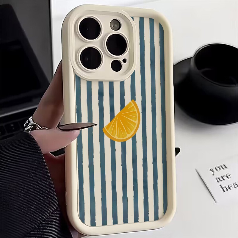 Apple Iphone 16 - Gestreifte Zitronenscheiben-Muster-Handyhülle für iPhone 17 16